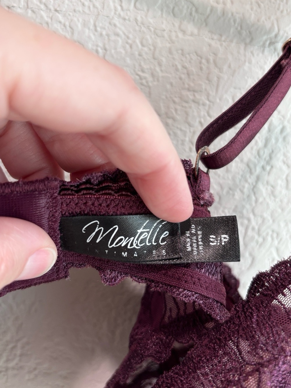 Montelle Intimates Lace Purple Triangle Bralette Bra Women’s Size Small - Picture 3 of 6